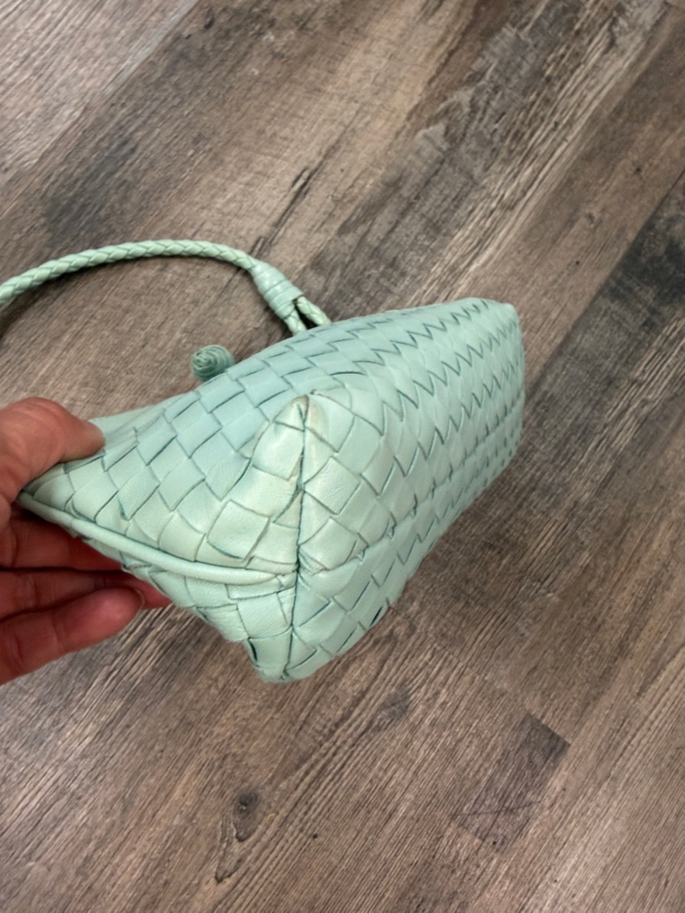 Rare 2007 BOTTEGA VENETA Intrecciato Woven Leather Frame Pochette Mint Wristlet - Picture 6 of 12